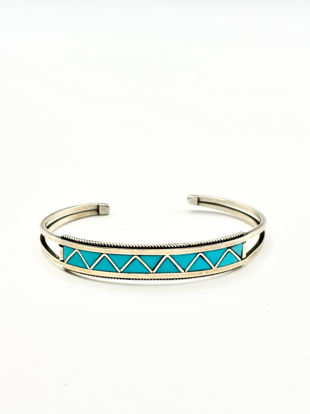 Sterling-Inspired Turquoise Inlay Cuff Bracelet